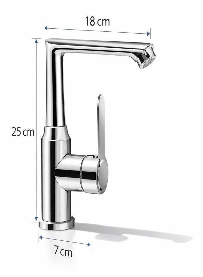 Snevad Modern Chrome Shower Mixer Waterfall Spout 360 Degree Swivel Faucet Single Handle Desk Mounted Shower Faucet Premium Stainless Steel Bathroom Kitchen Tap Elegant Durable Stylish Design Finish - Image 2